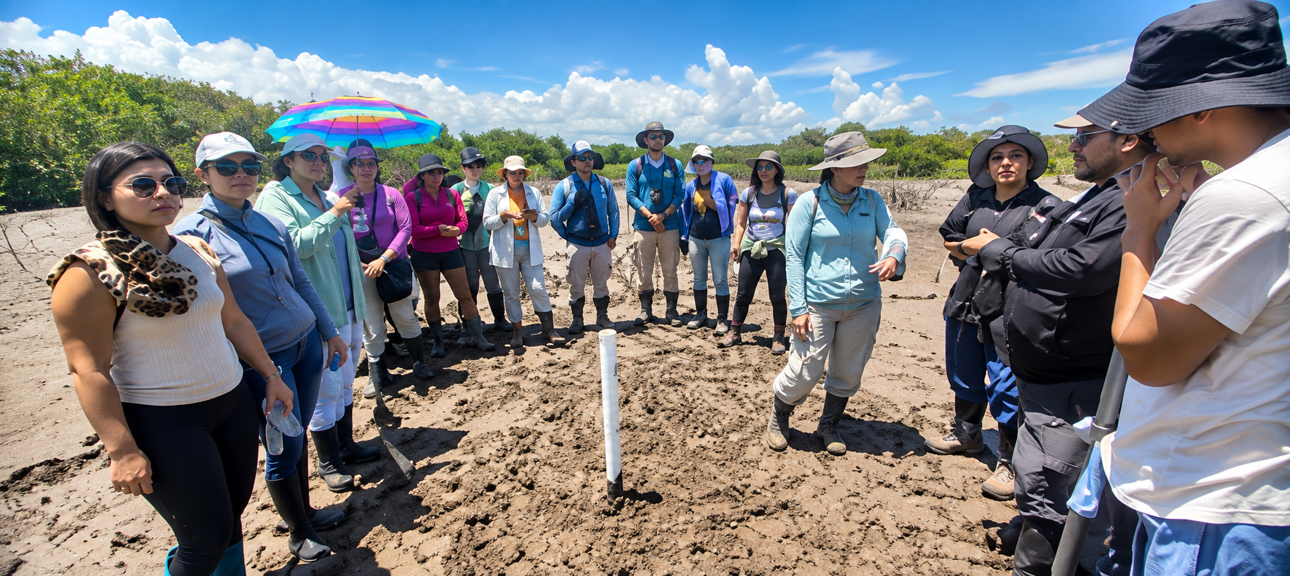 Grupo de estudiantes en actividad de campo