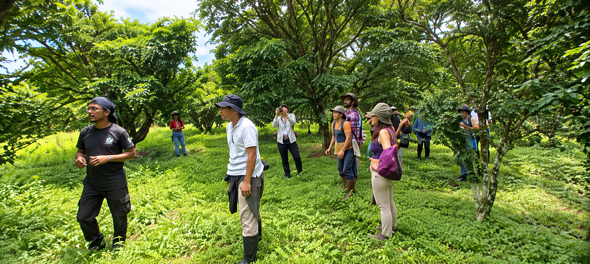 Visita de estudiantes en un bosque tropical